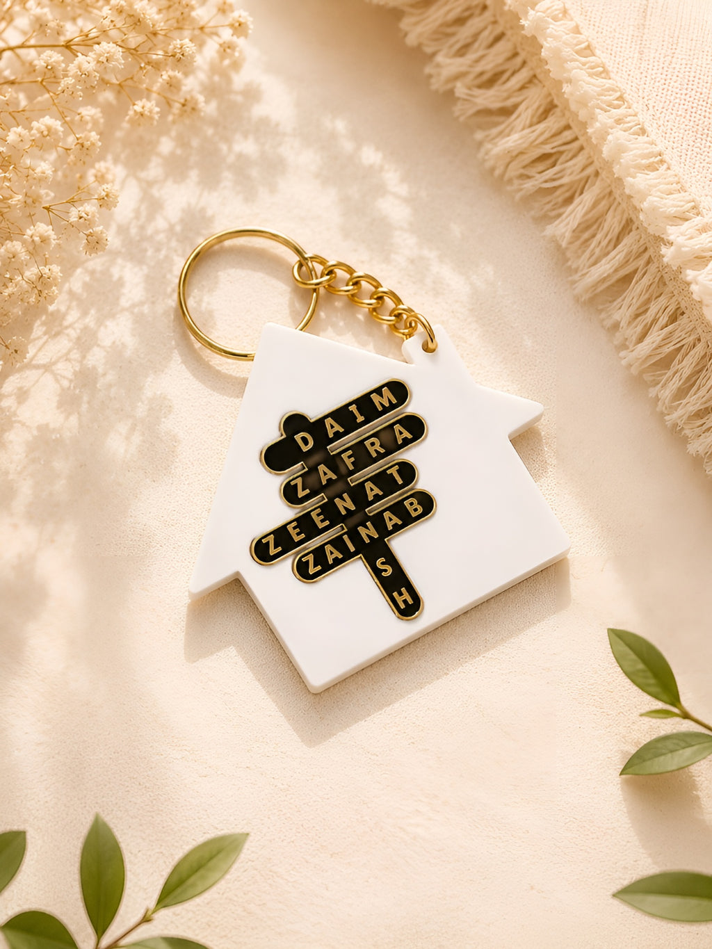 Wordmatch home - keychain   Fully personalized with family name
