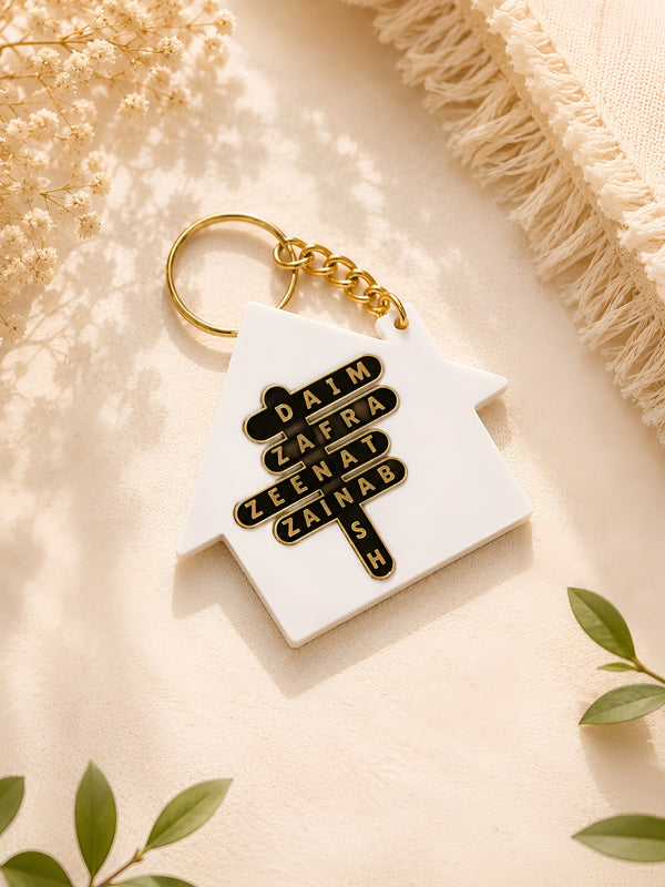Wordmatch home - keychain   Fully personalized with family name